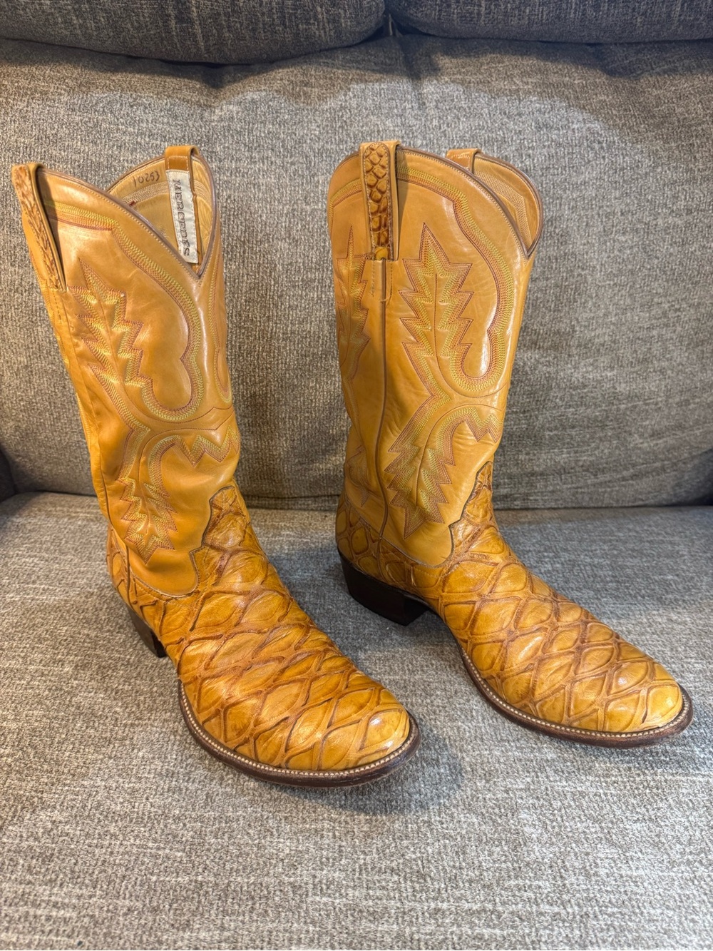 Rios of Mercedes Women Vintage Exotic Cowboy Western Boots 10253-1394 Size 10.5D